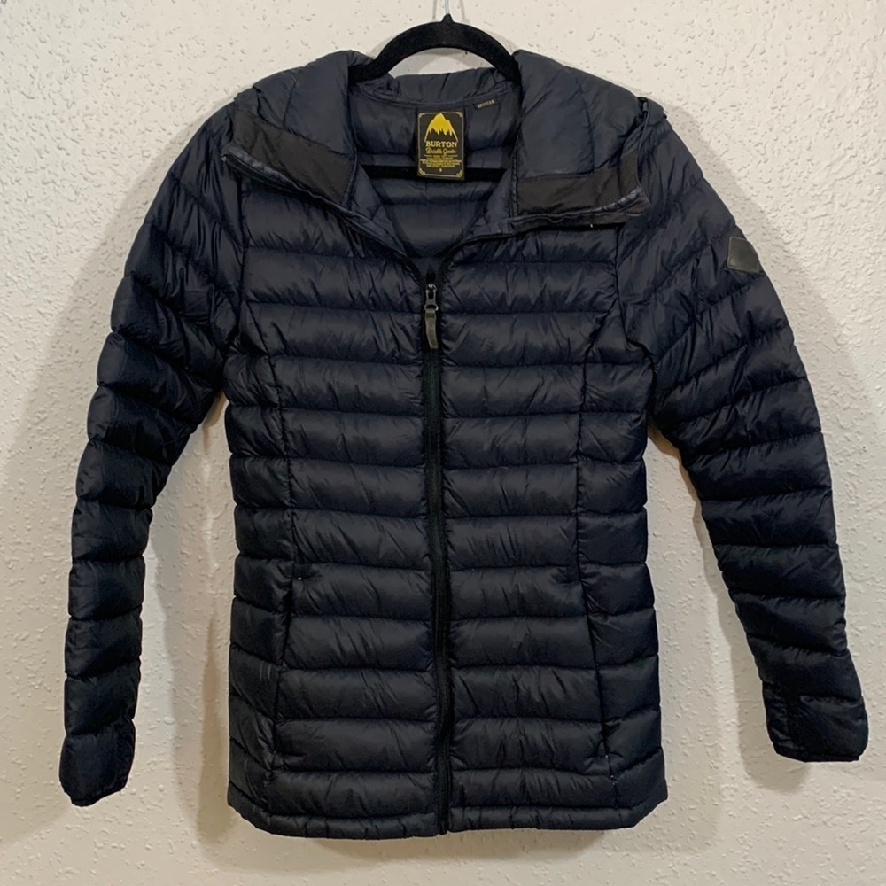 Burton Dry‎ Ride Black Puffer 80% Down 20% Water Fowl Filled Hooded Jacket